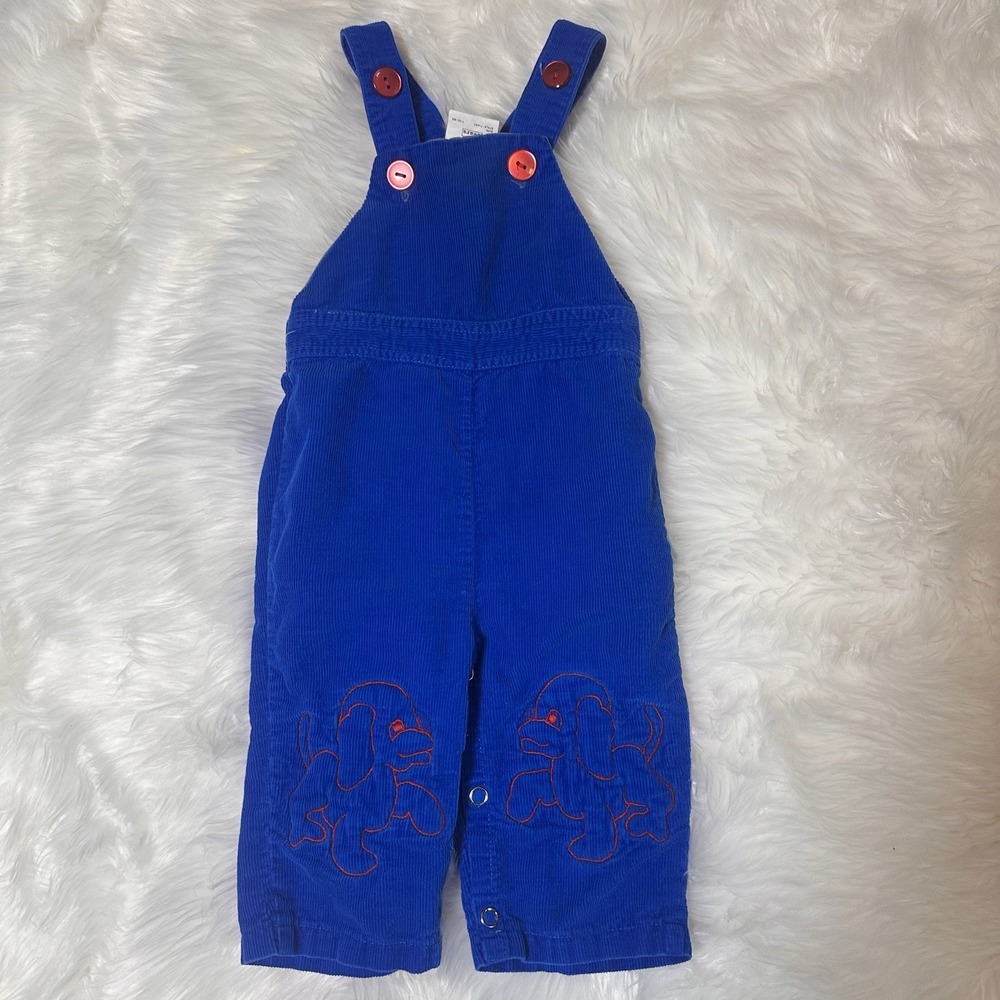 Vintage Sears Blue Corduroy Overalls Padded Knees Sz S 14-19 Lbs 100% Cotton